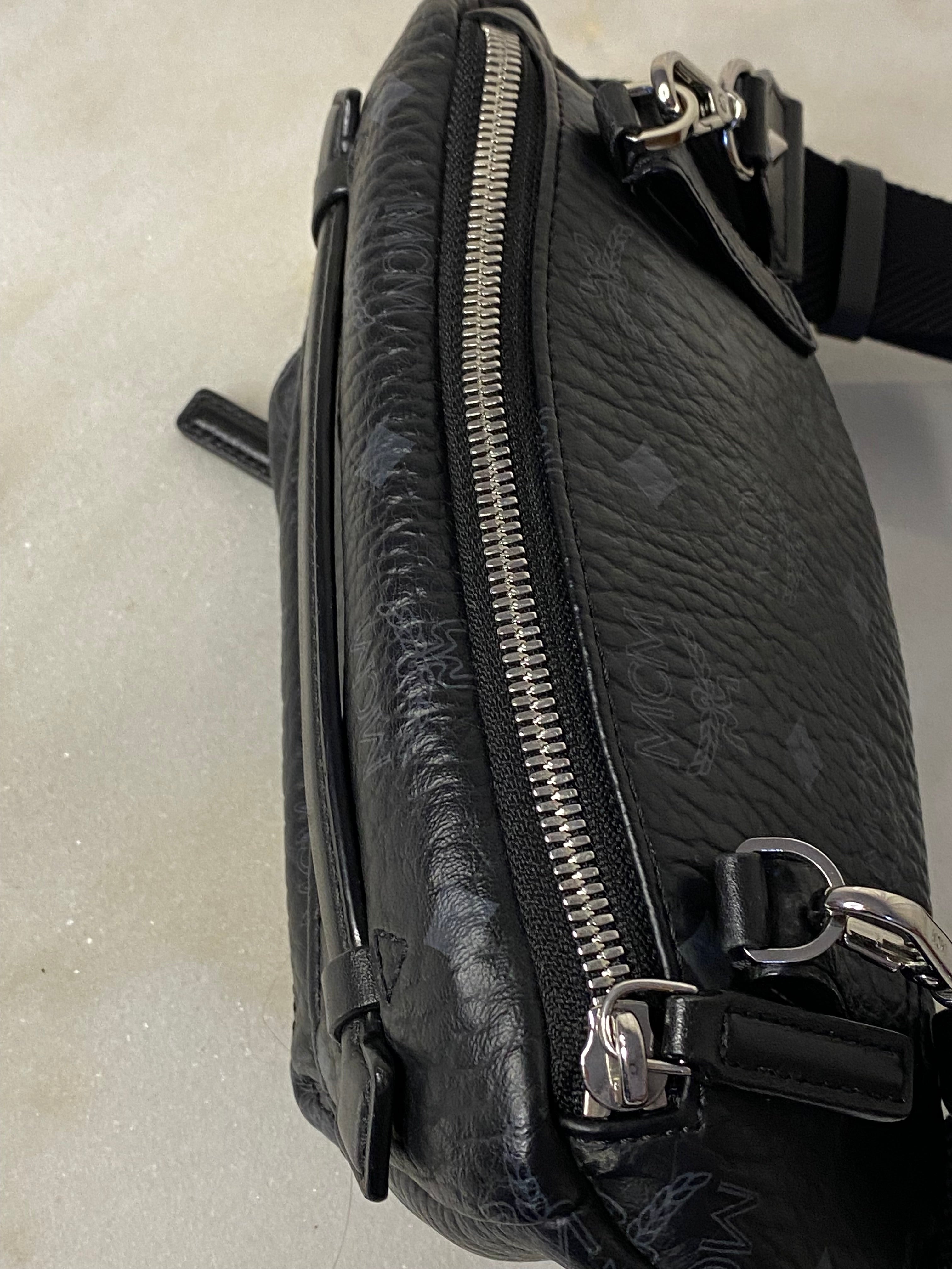 MCM Black Monogram Waist Bag