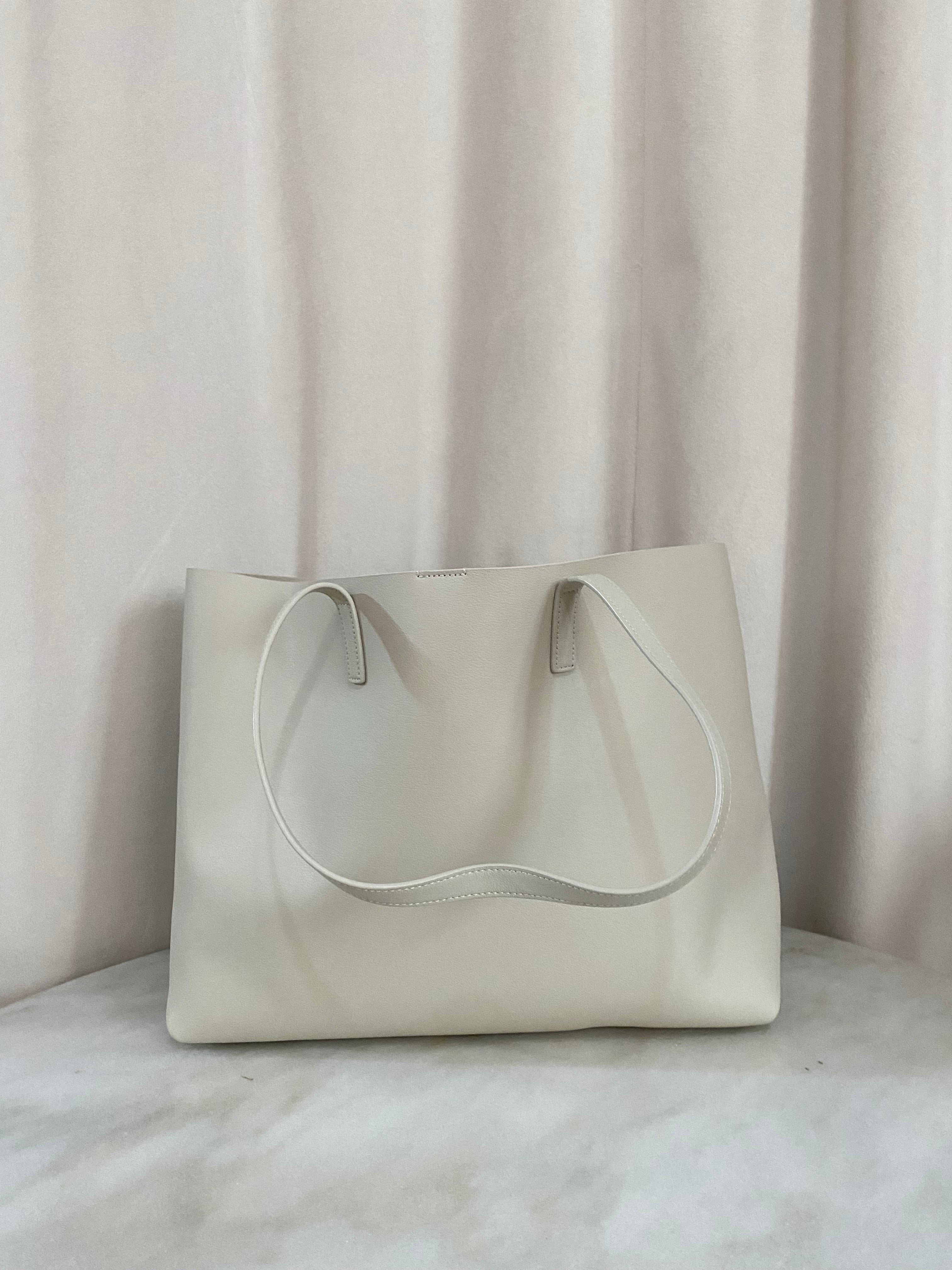 YSL Off White E/W Shopping Tote Bag