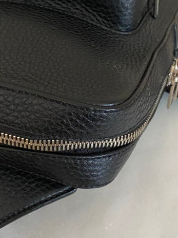 Dolce & Gabbana Black Hammered Palermo Zaino Backpack One Shoulder Bag