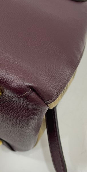 Burberry Burgundy House Check Camberley Bag