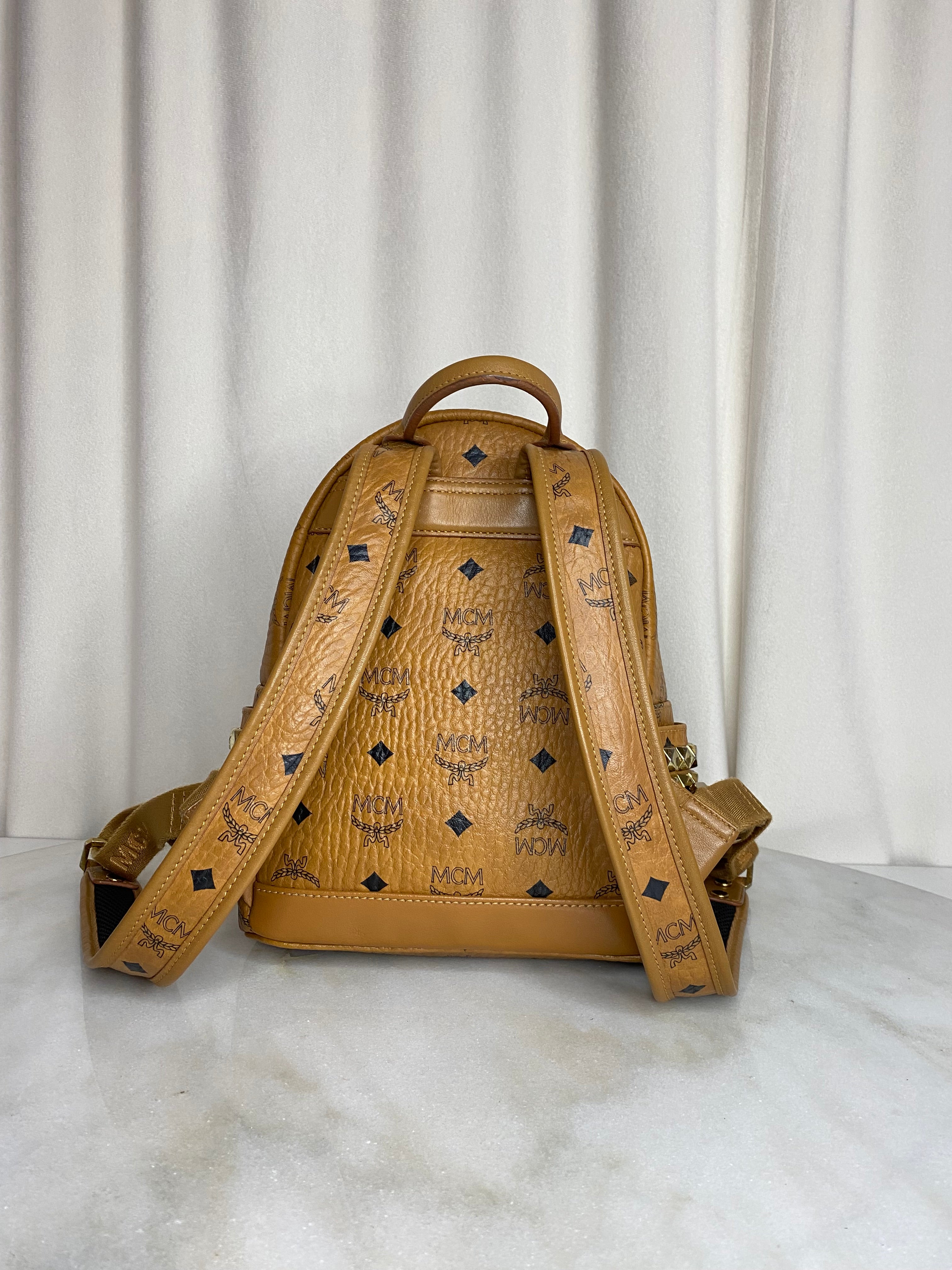 MCM Camel Stark Side Backpack Bag