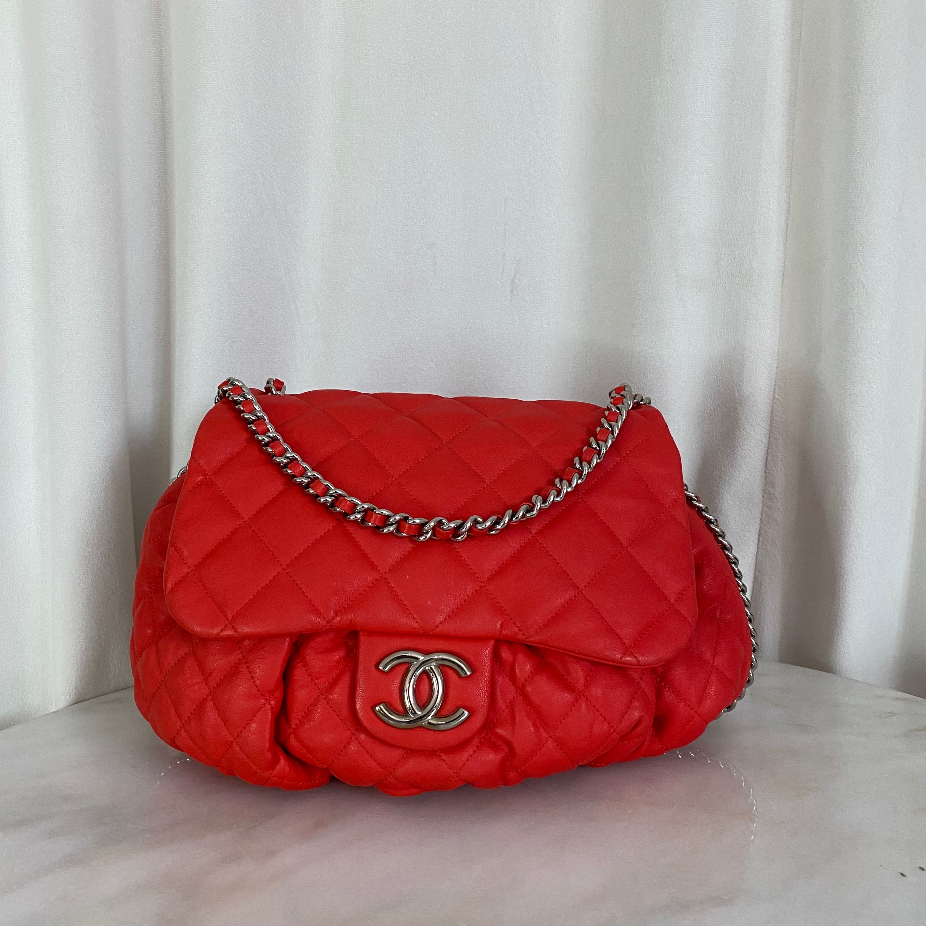 Chanel Orange Around Chain CC Crossbody Bag