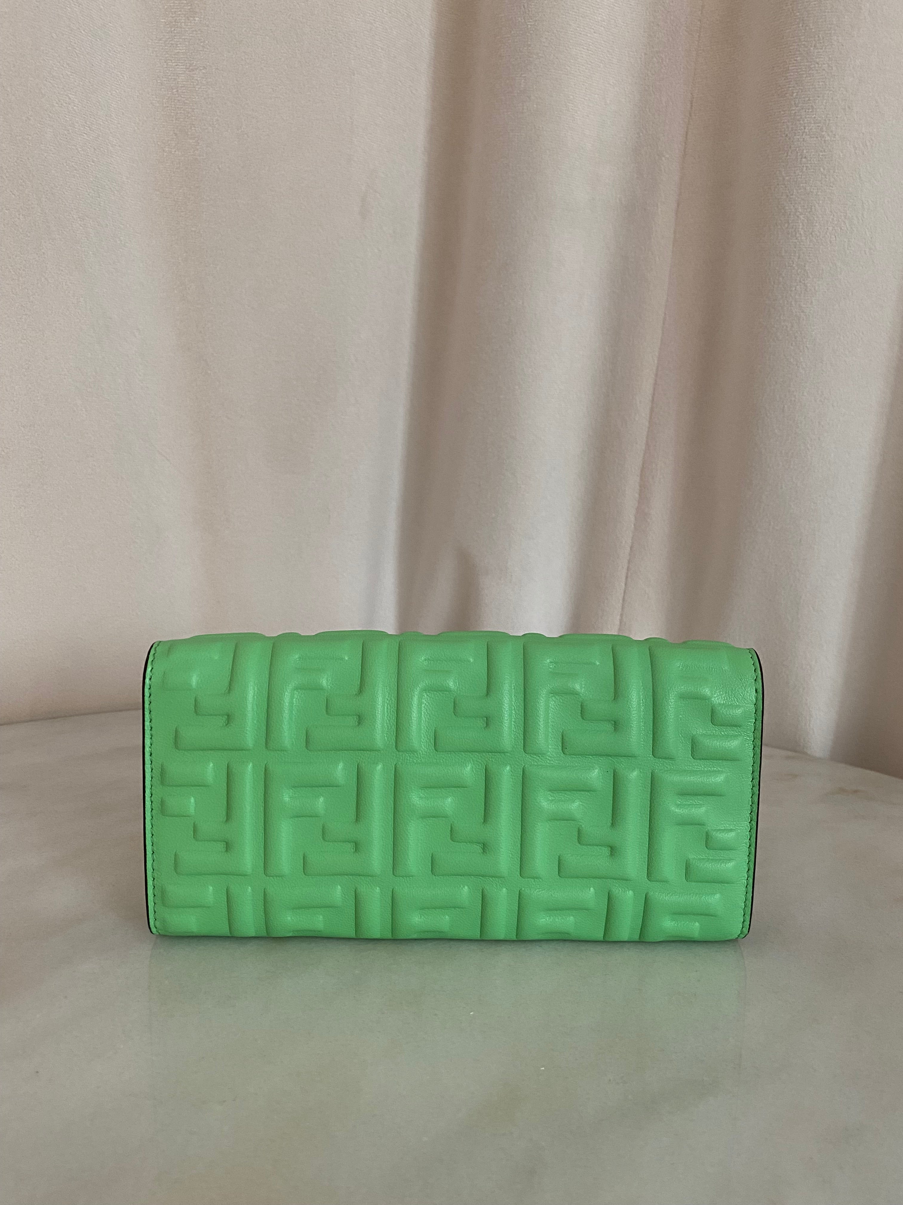 Fendi Light Green FF Long Wallet