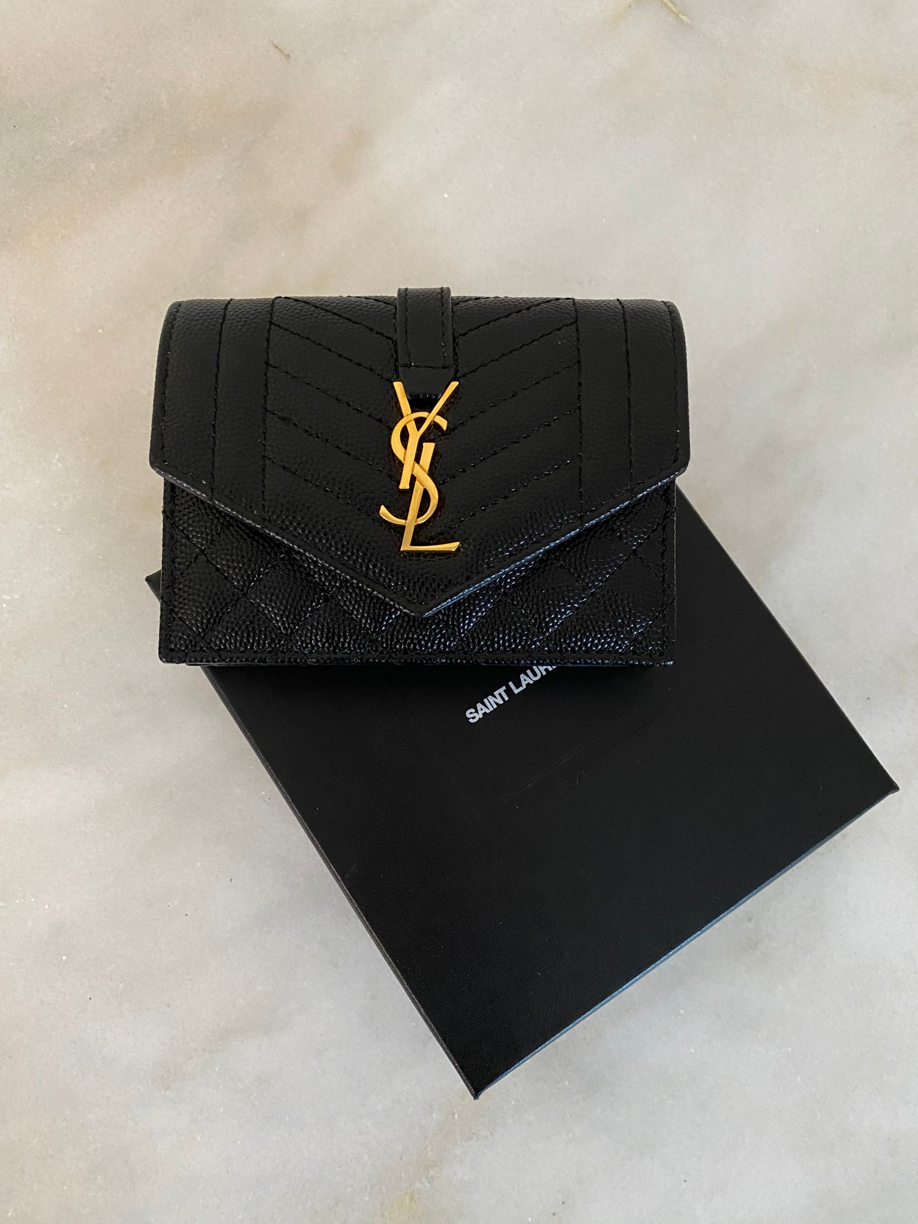 YSL Black Cassandre Small Wallet