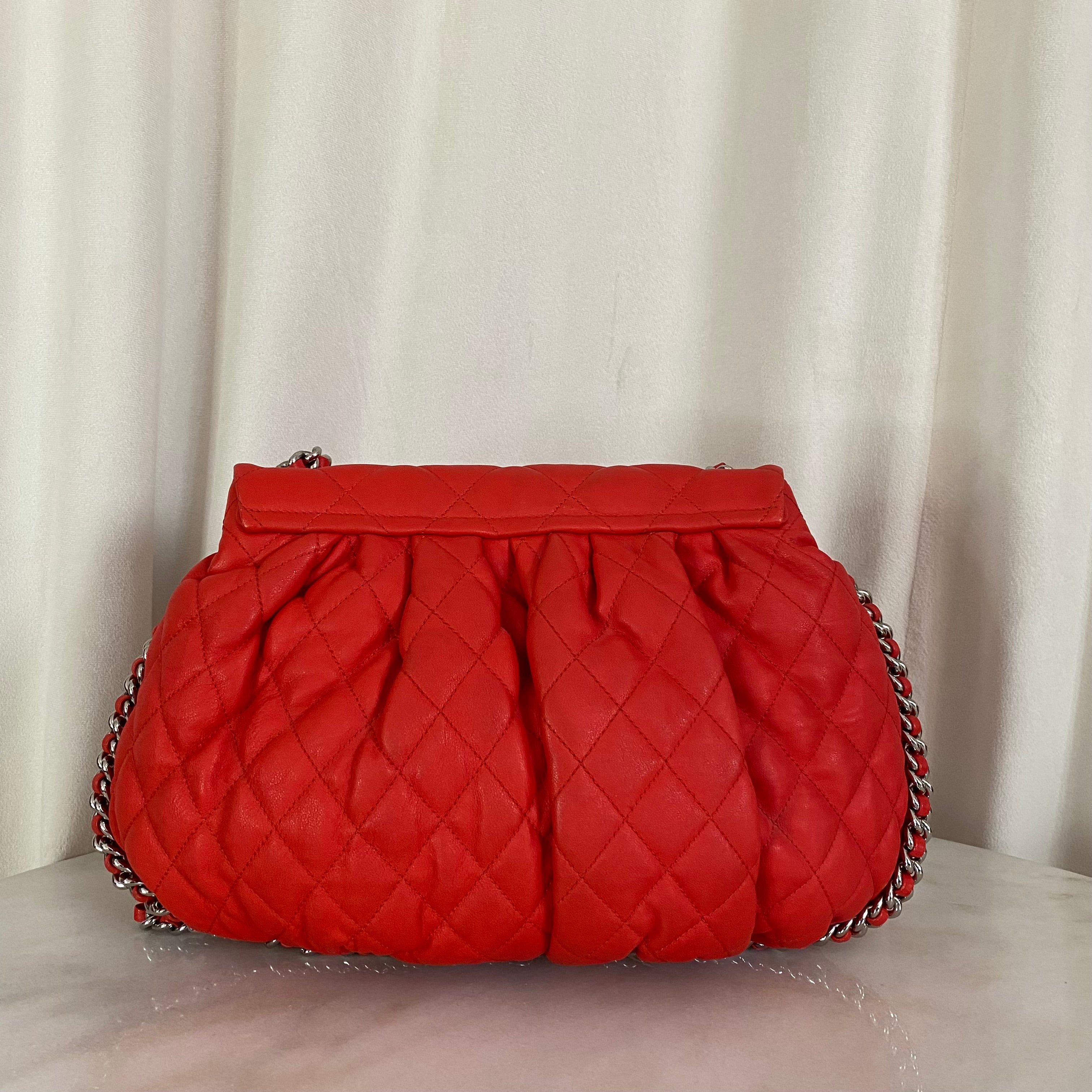 Chanel Orange Around Chain CC Crossbody Bag