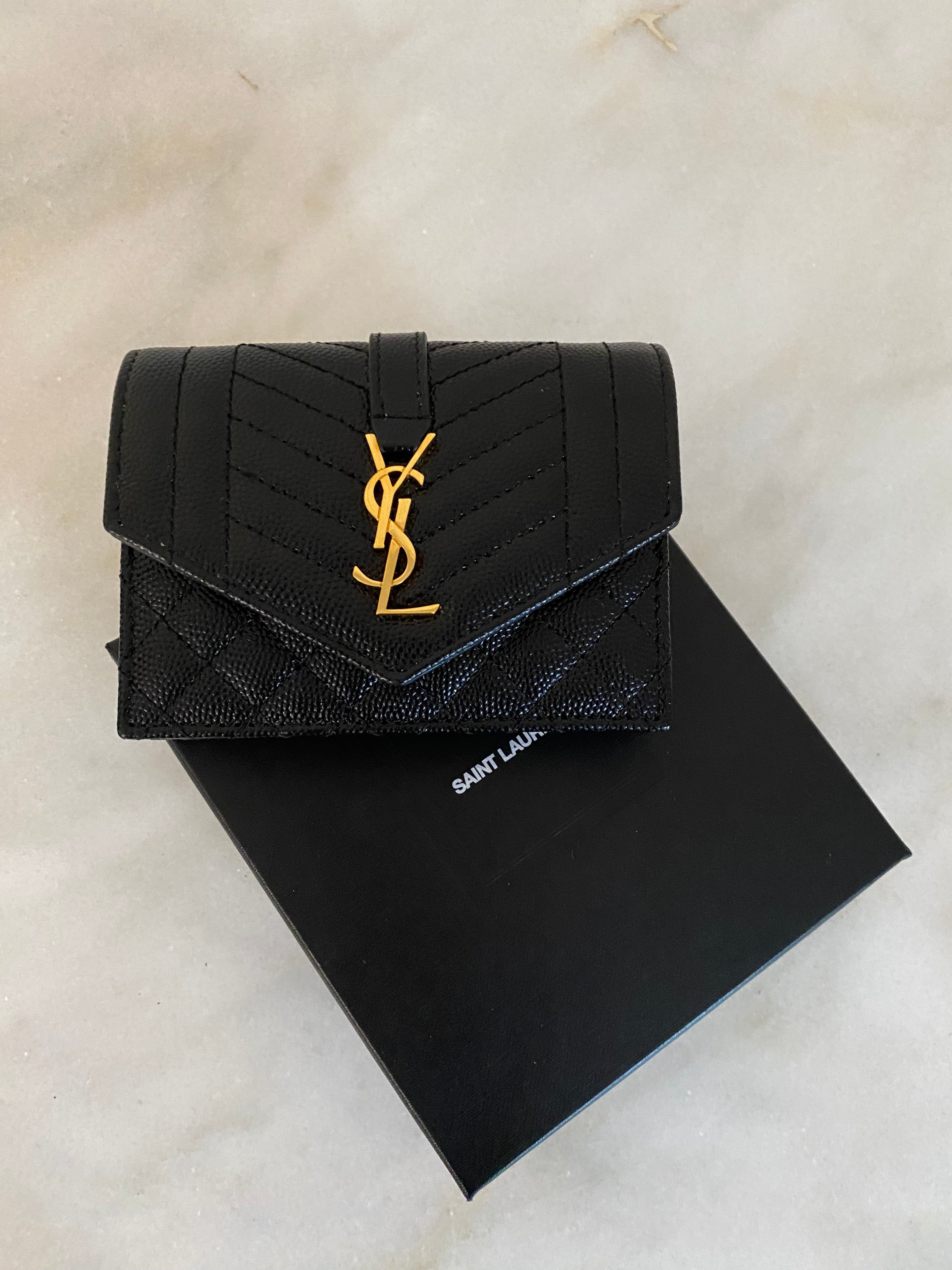 YSL Black Cassandre Small Wallet