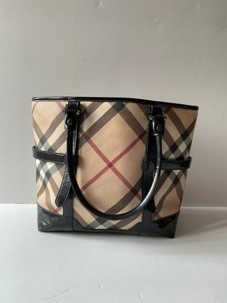 Burberry Nova Check Black Top Handle Bag