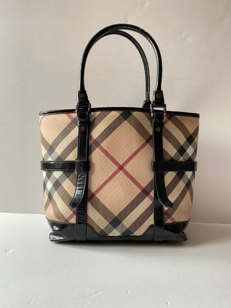 Burberry Nova Check Black Top Handle Bag