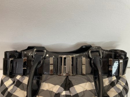 Burberry Black Beat Check Nylon Shoulder Bag