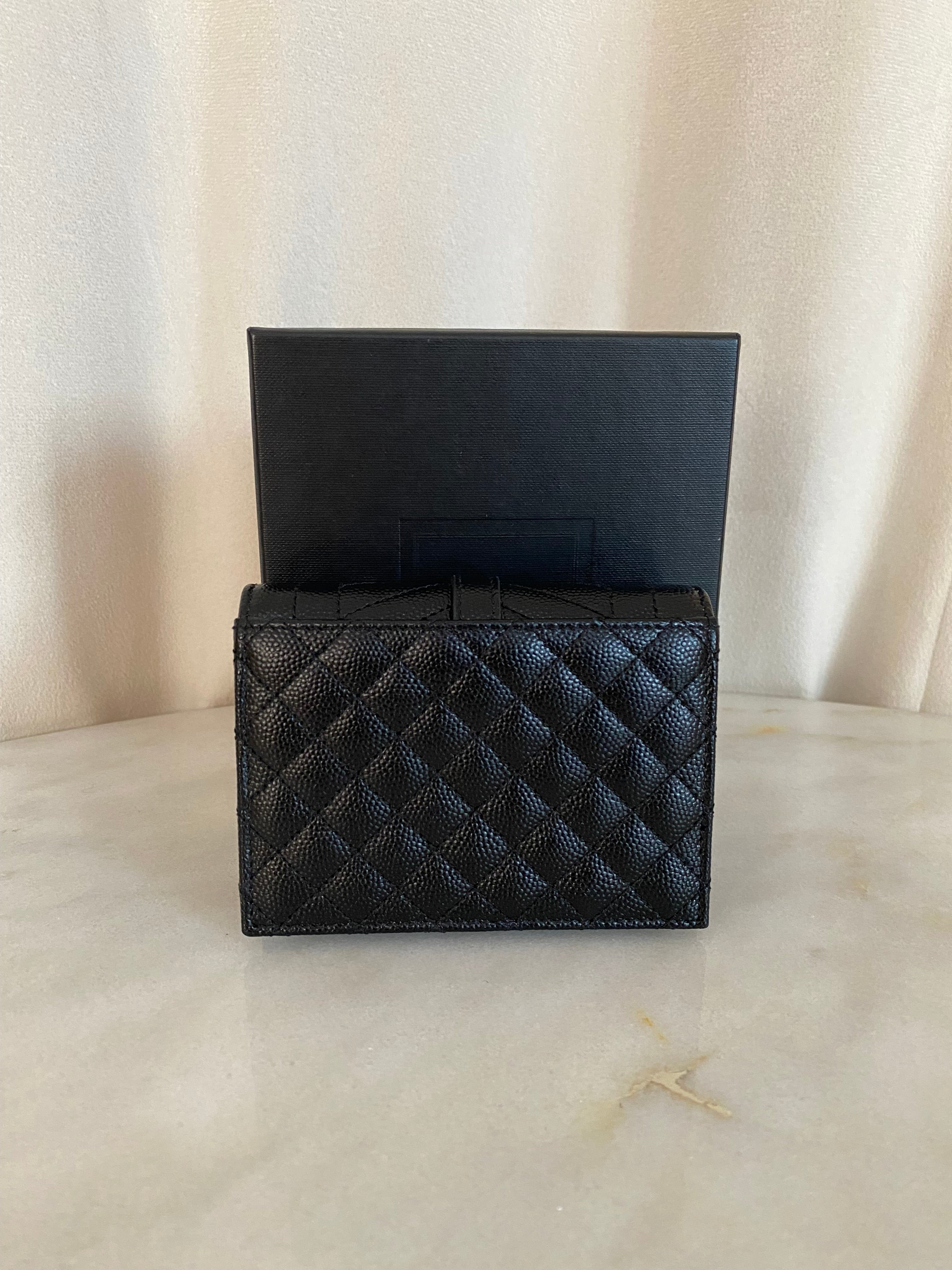 YSL Black Cassandre Small Wallet