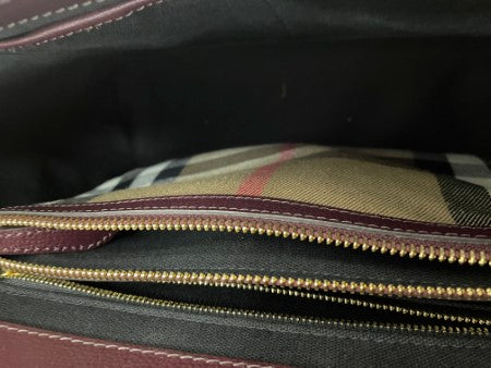 Burberry Burgundy House Check Camberley Bag