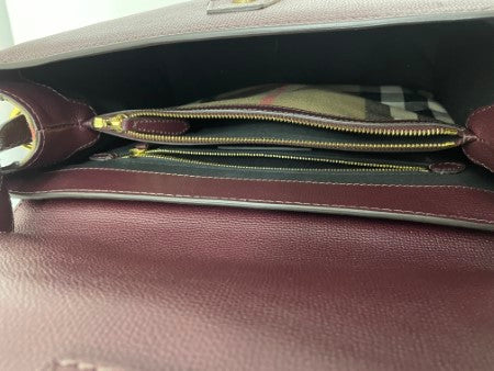 Burberry Burgundy House Check Camberley Bag