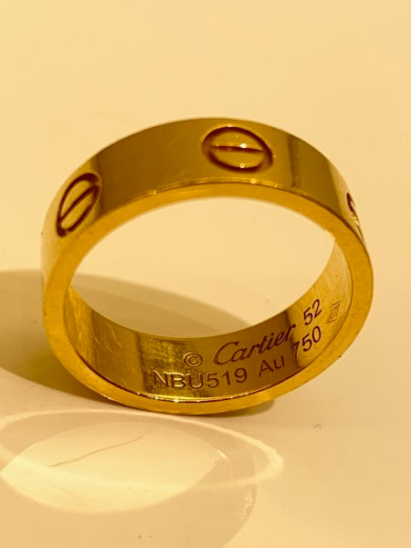 Cartier 18K Yellow Gold Ring 52