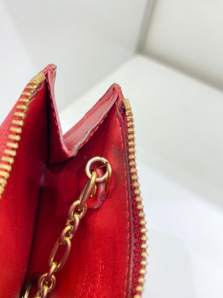 Louis Vuitton Red Vernice Card Holder