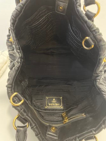 Prada Black Nappa Gaufre Tote Bag