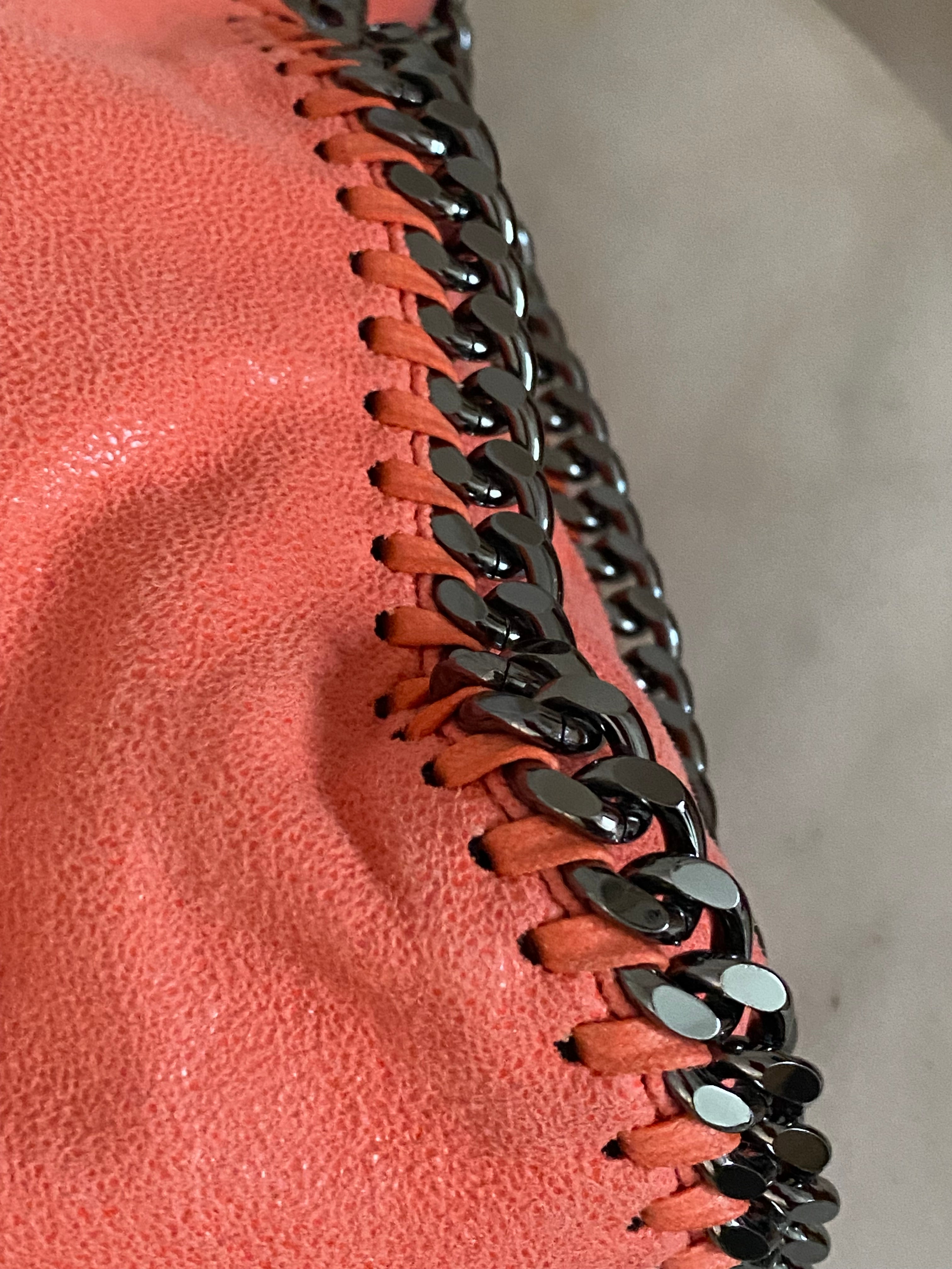 Stella Mccartney Orange Falabella 2 Chain Shoulder Bag