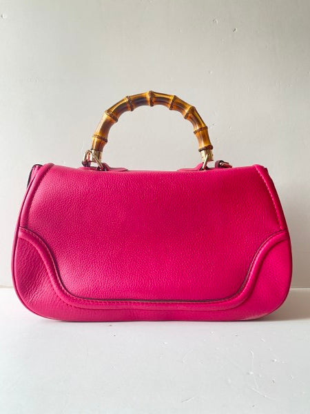 Gucci Pink Bamboo Top Handle Bag