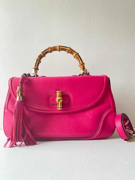 Gucci Pink Bamboo Top Handle Bag