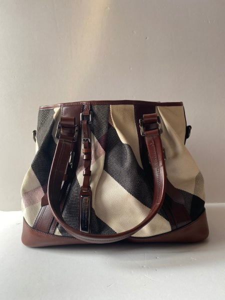 Burberry Brown Mega Check Shoulder Bag