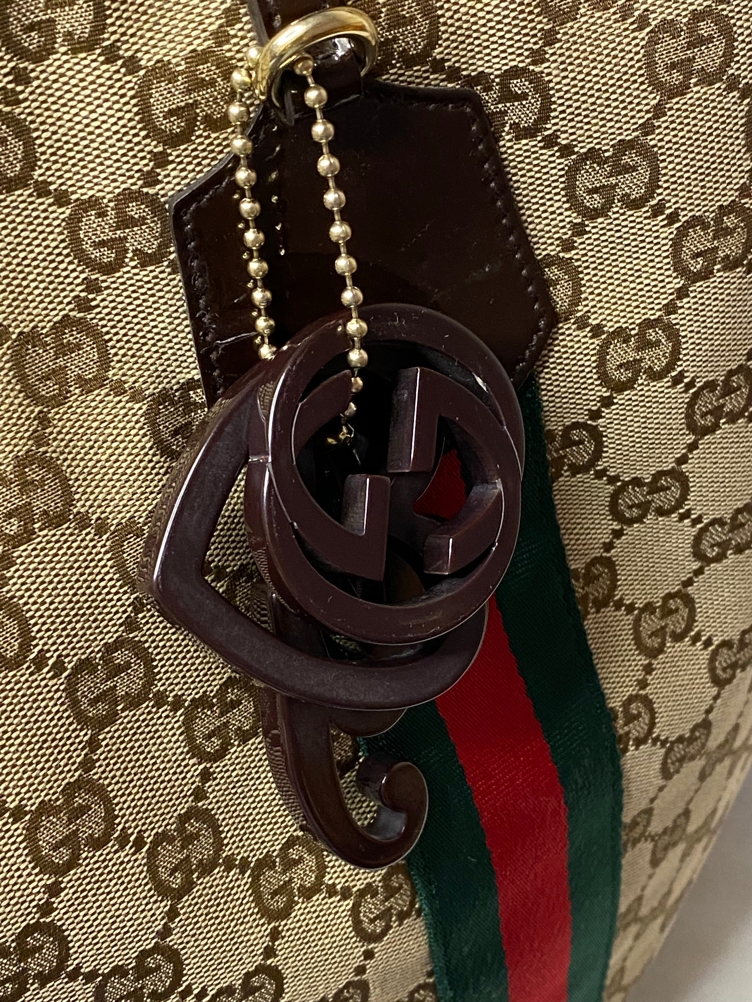 Gucci Brown GG Jolie Web Tote Bag