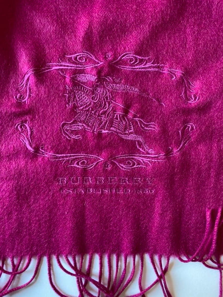 Burberry Fuchsia Cashmere Scarf