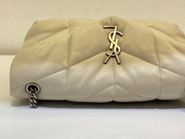 YSL Greyish Toy Puffer Bag