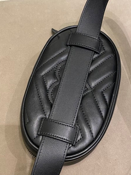 Gucci Black GG Marmont Mini Belt Bag