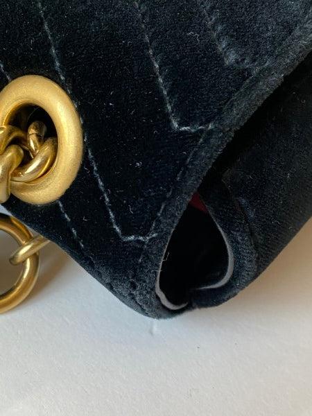 Gucci Black Velvet Marmont Small Bag