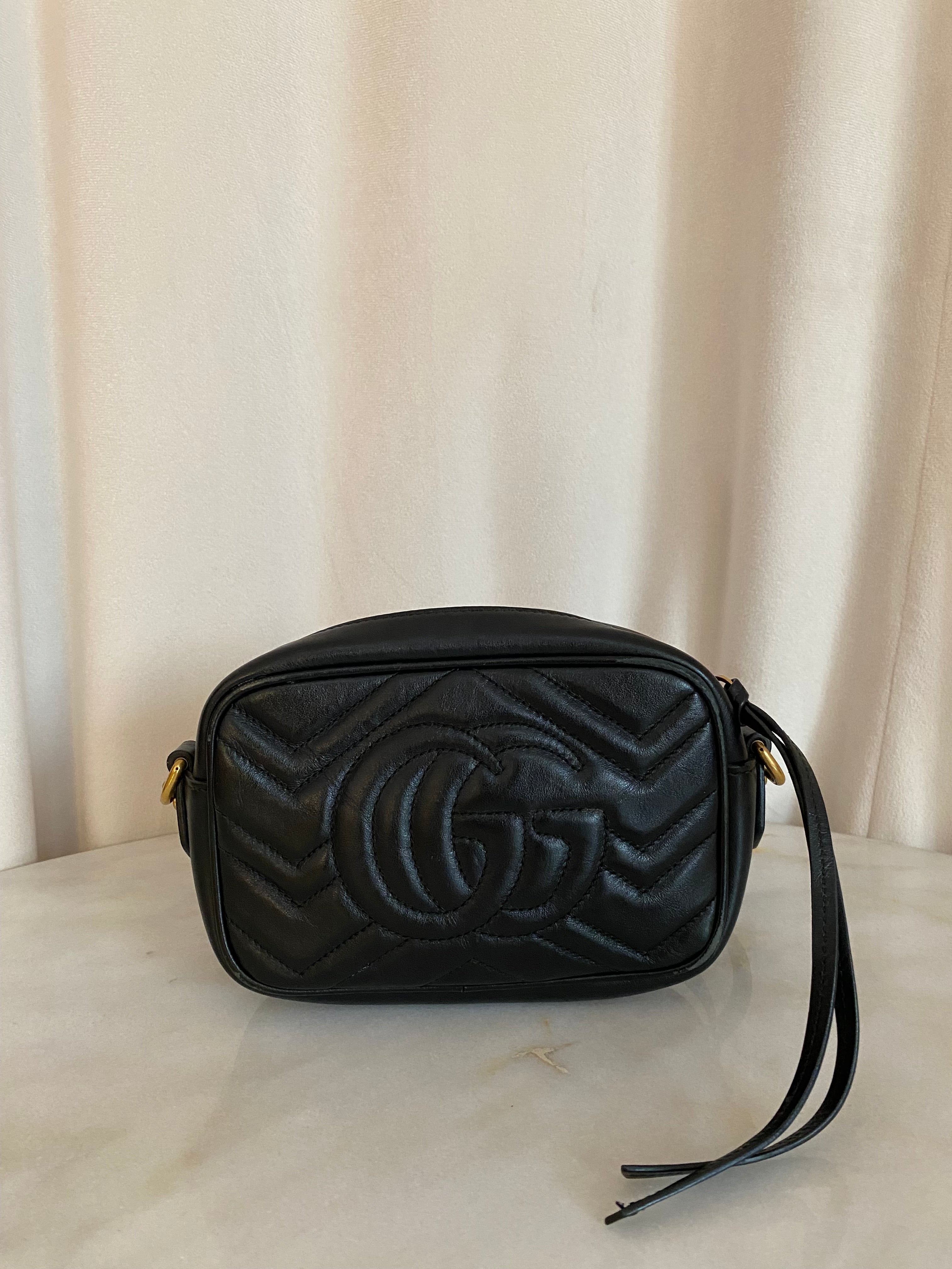 Gucci Black GG Marmont Mini Crossbody Bag