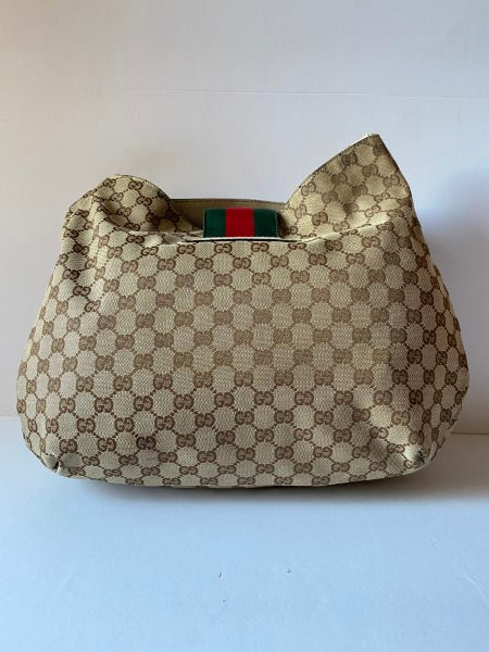 Gucci Ebony GG Web Hobo Shoulder Bag