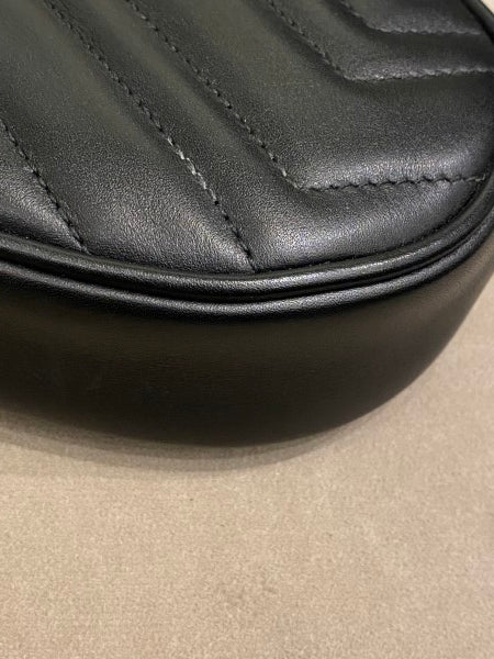 Gucci Black GG Marmont Mini Belt Bag