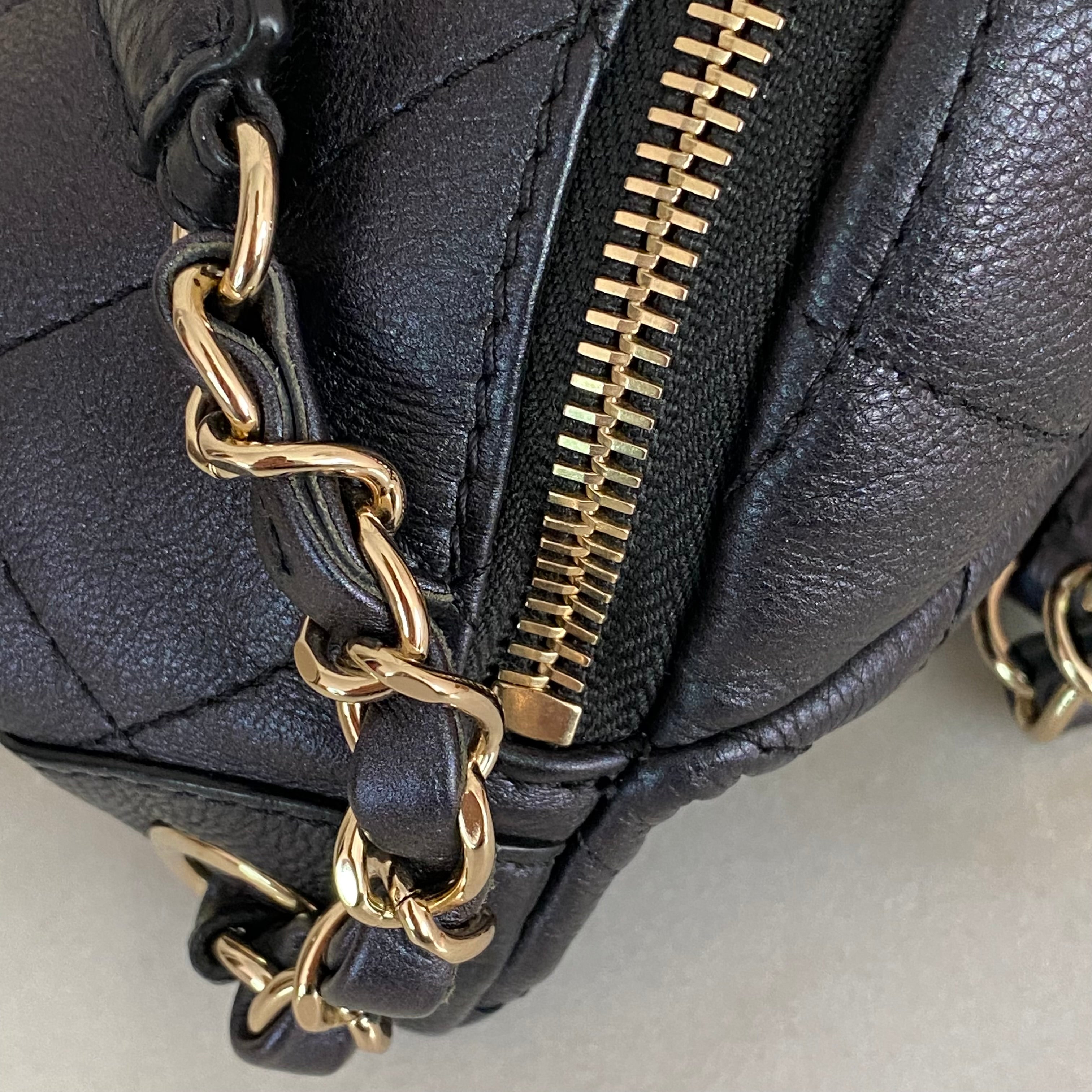 Chanel Navy Blue Fanny Pack Oxide Waist Bag