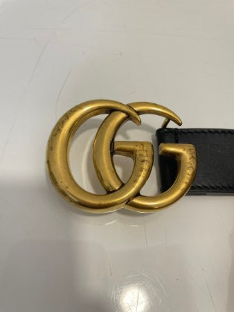 Gucci Black Double G Buckle Belt 38