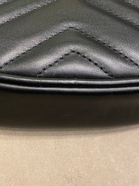 Gucci Black GG Marmont Mini Belt Bag