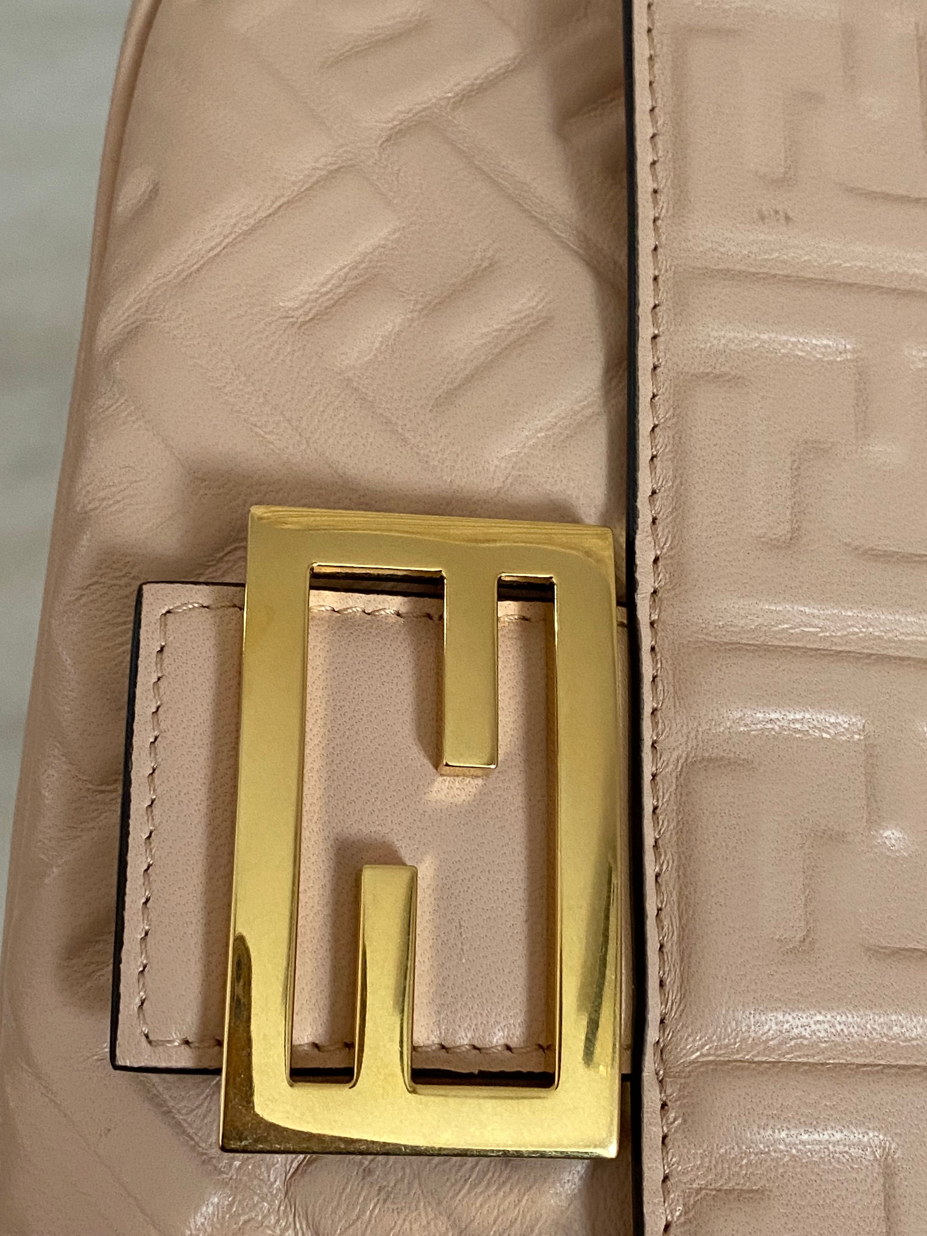 Fendi Pink Baguette Chain Small Midi Bag