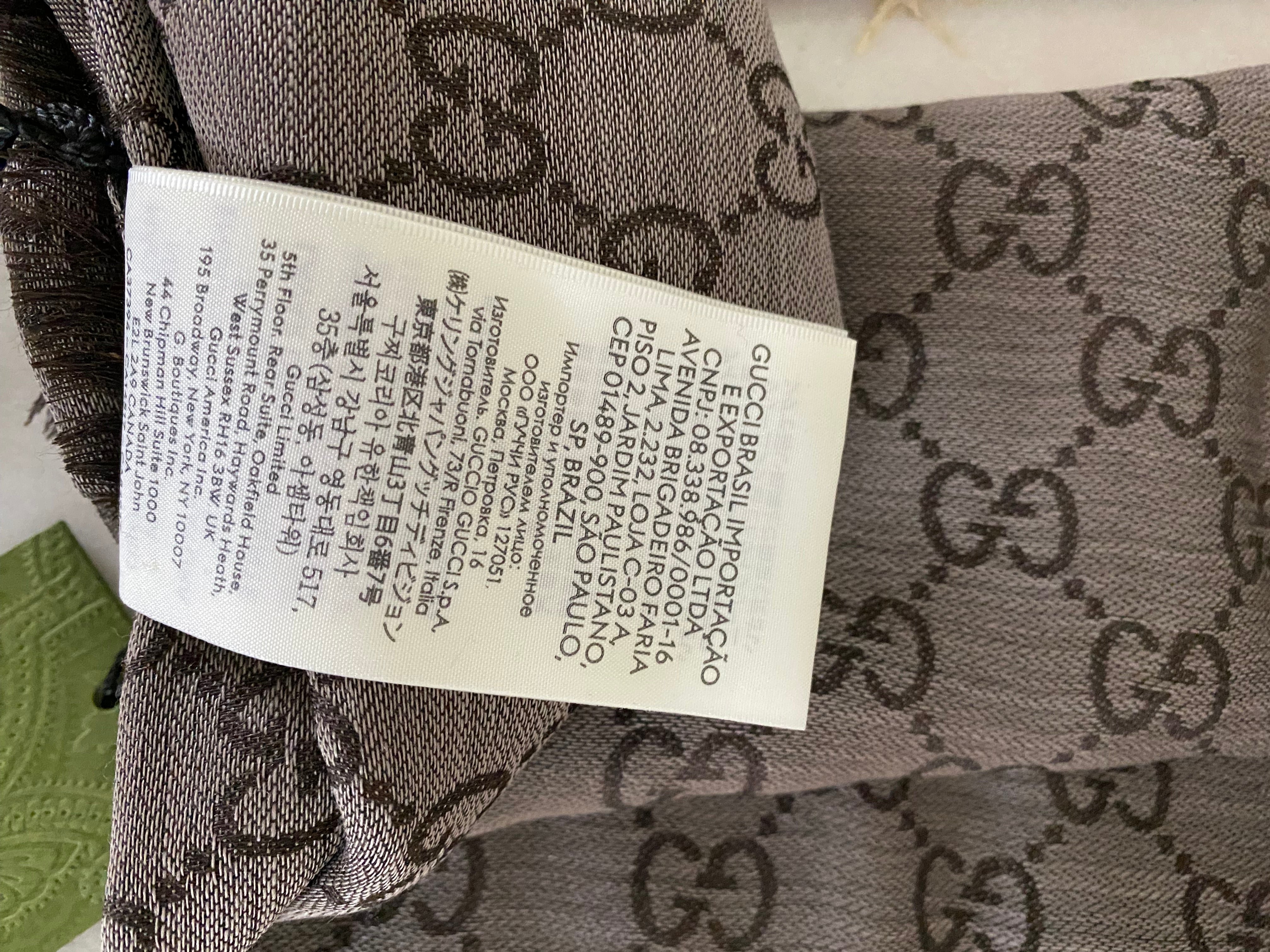 Gucci Brown GG Scarf