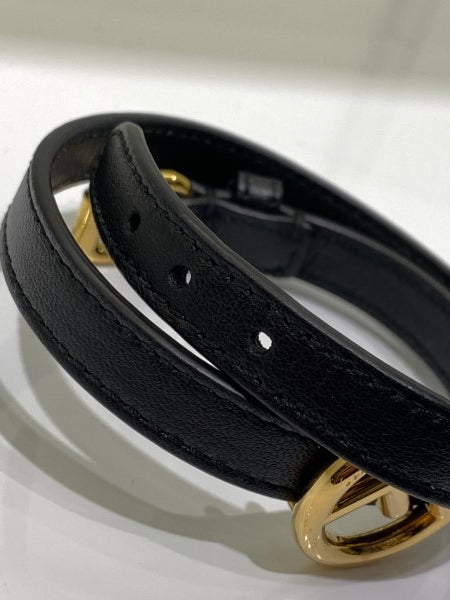 Fendi Black F Double Wrap Bracelet