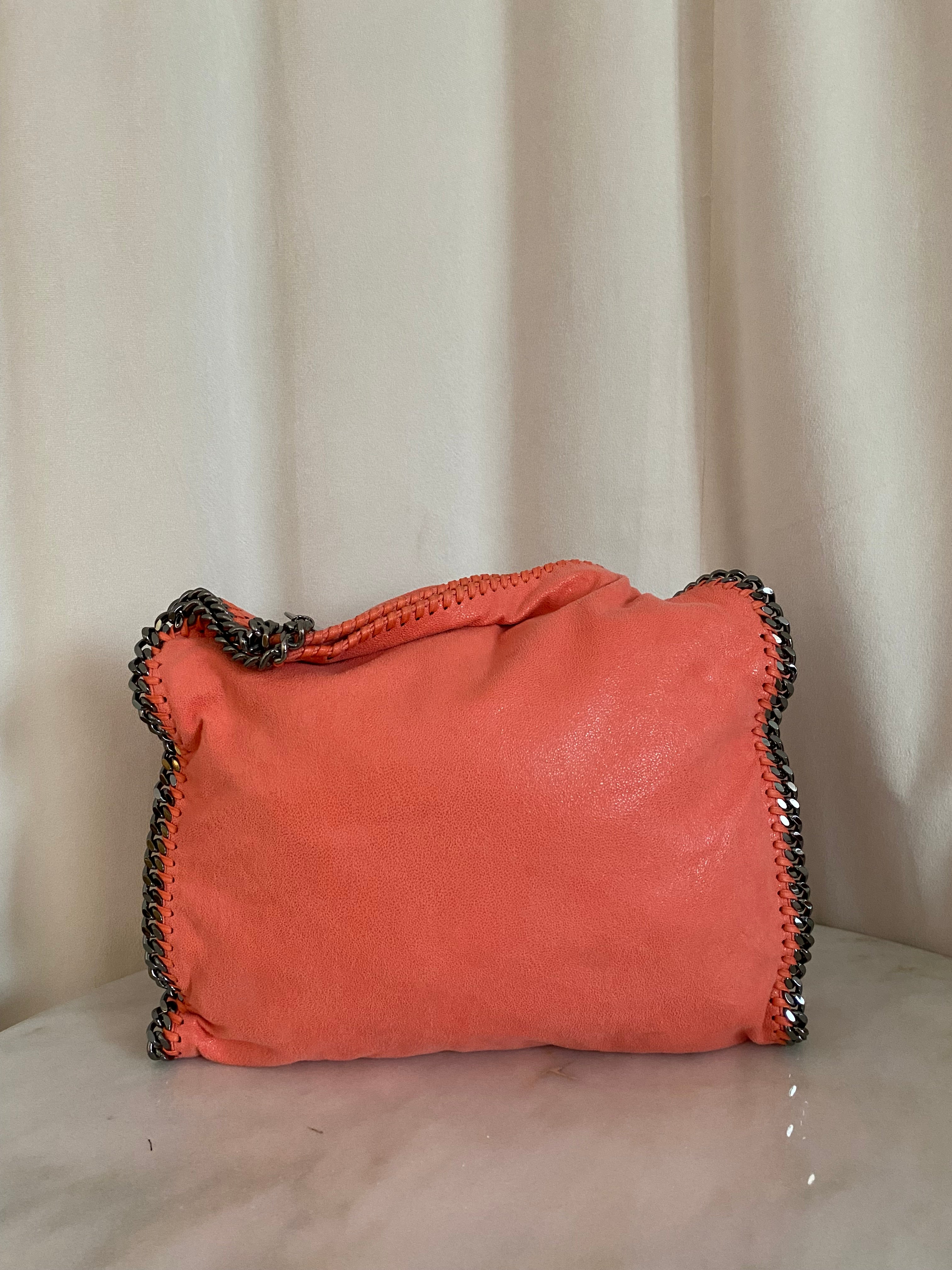 Stella Mccartney Orange Falabella 2 Chain Shoulder Bag