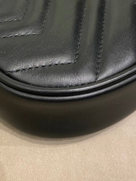 Gucci Black GG Marmont Mini Belt Bag