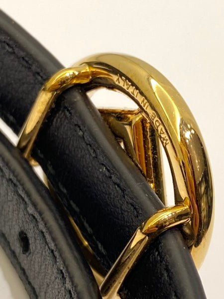 Fendi Black F Double Wrap Bracelet