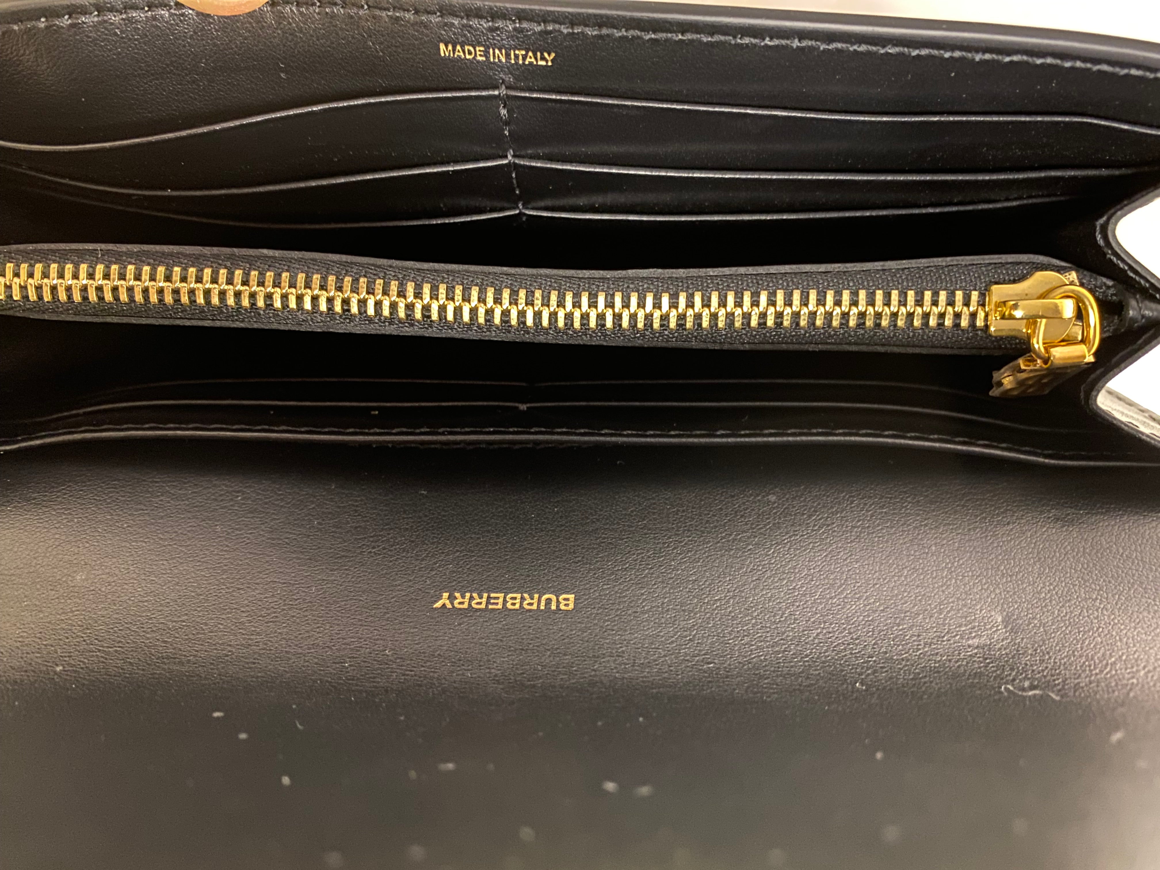 Burberry Black TB Long Wallet