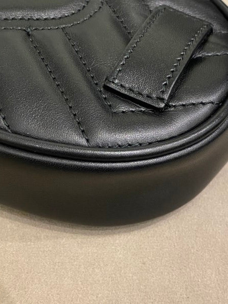 Gucci Black GG Marmont Mini Belt Bag