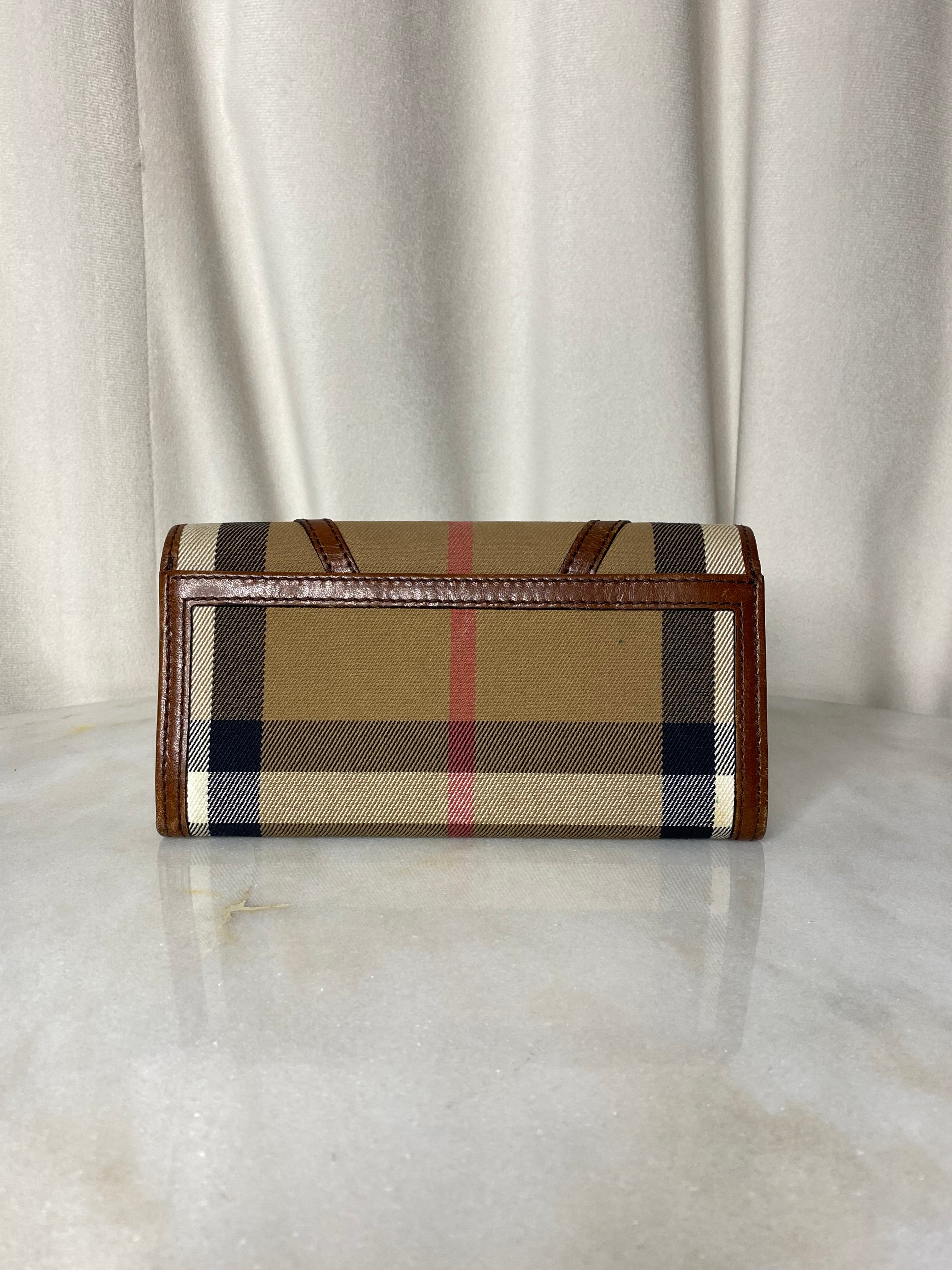 Burberry House Check Brown Flap Long Wallet