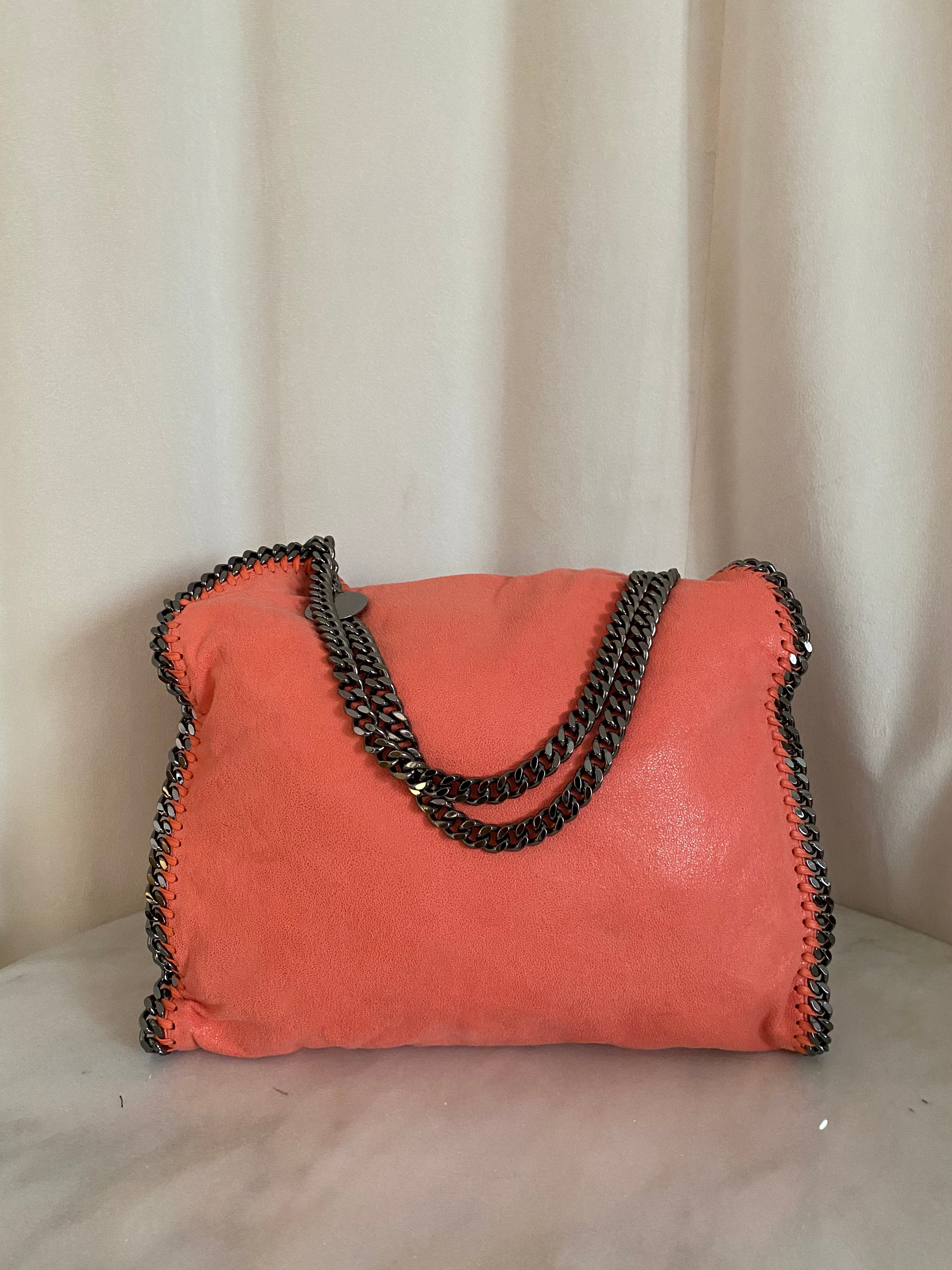 Stella Mccartney Orange Falabella 2 Chain Shoulder Bag