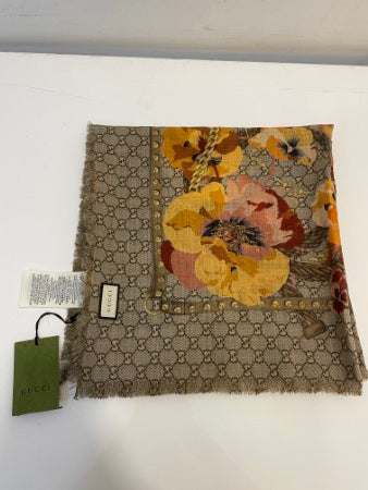 Gucci Bicolor GG Floral Scarf