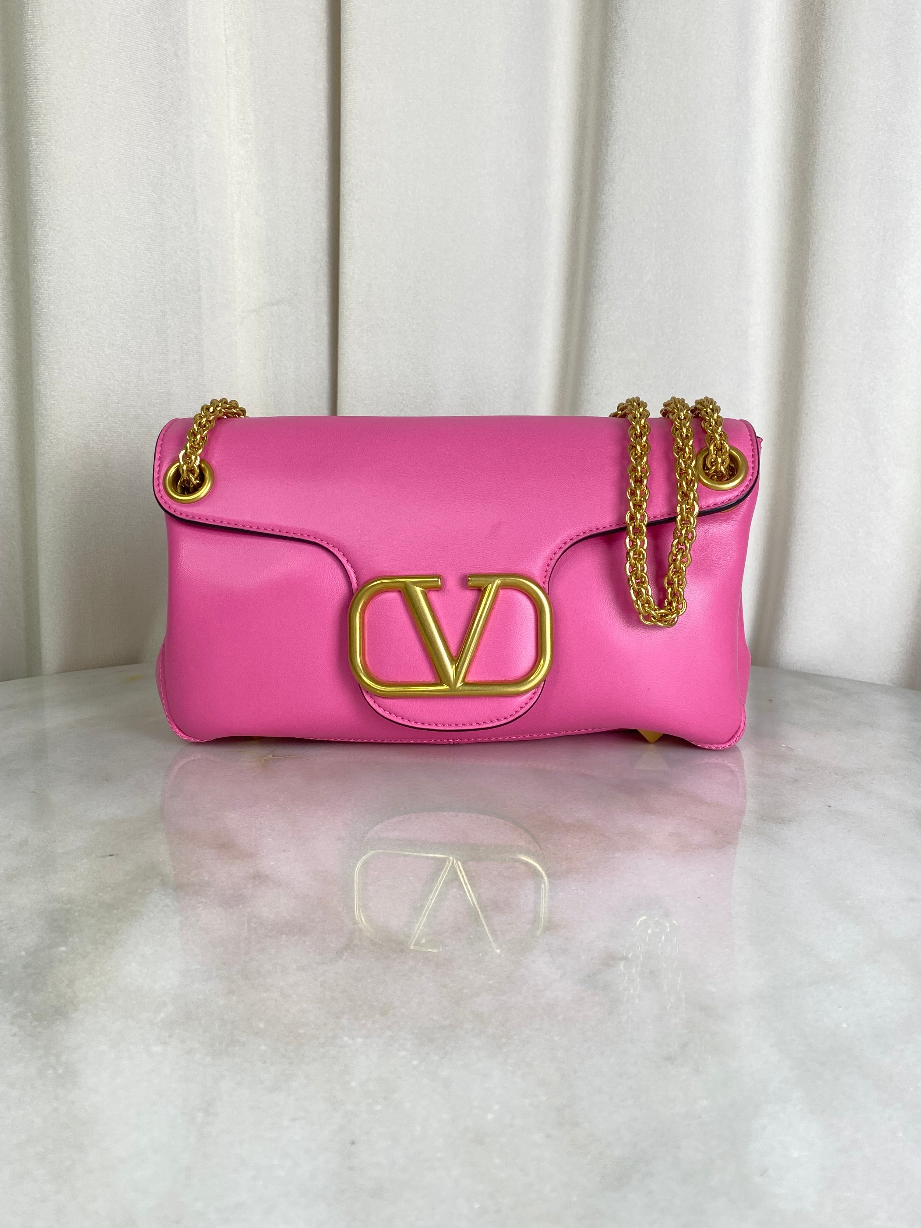 Valentino Fuchsia V Stud Bag