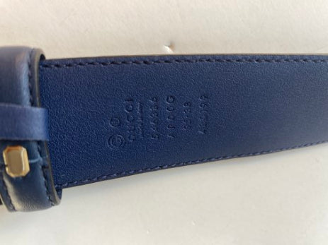 Gucci Dark Blue Interlocking Belt 38