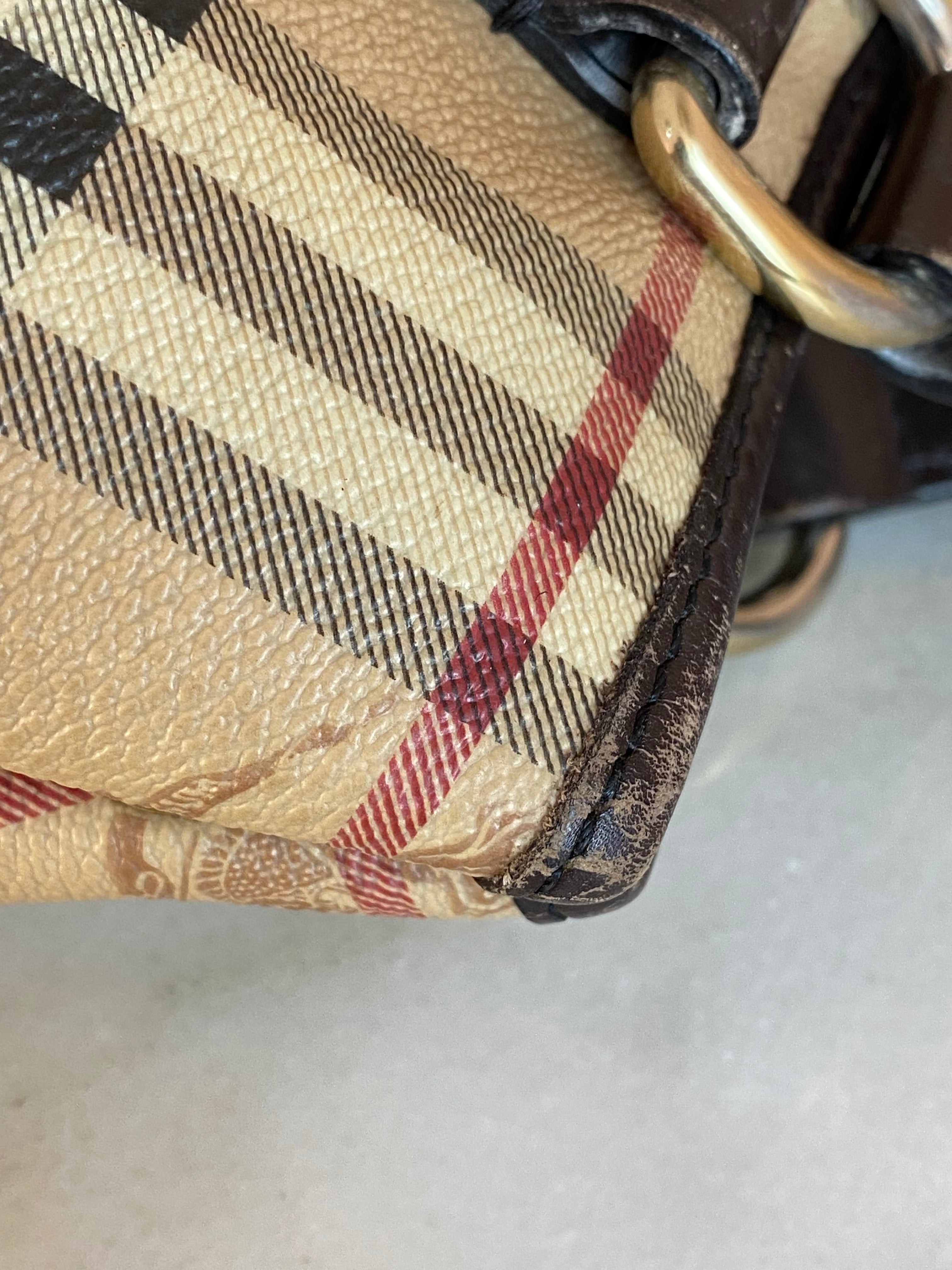 Burberry Bicolor Haymarket Eden Shoulder Bag