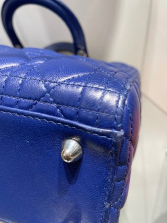 Christian Dior Blue Lady Dior Large Bag