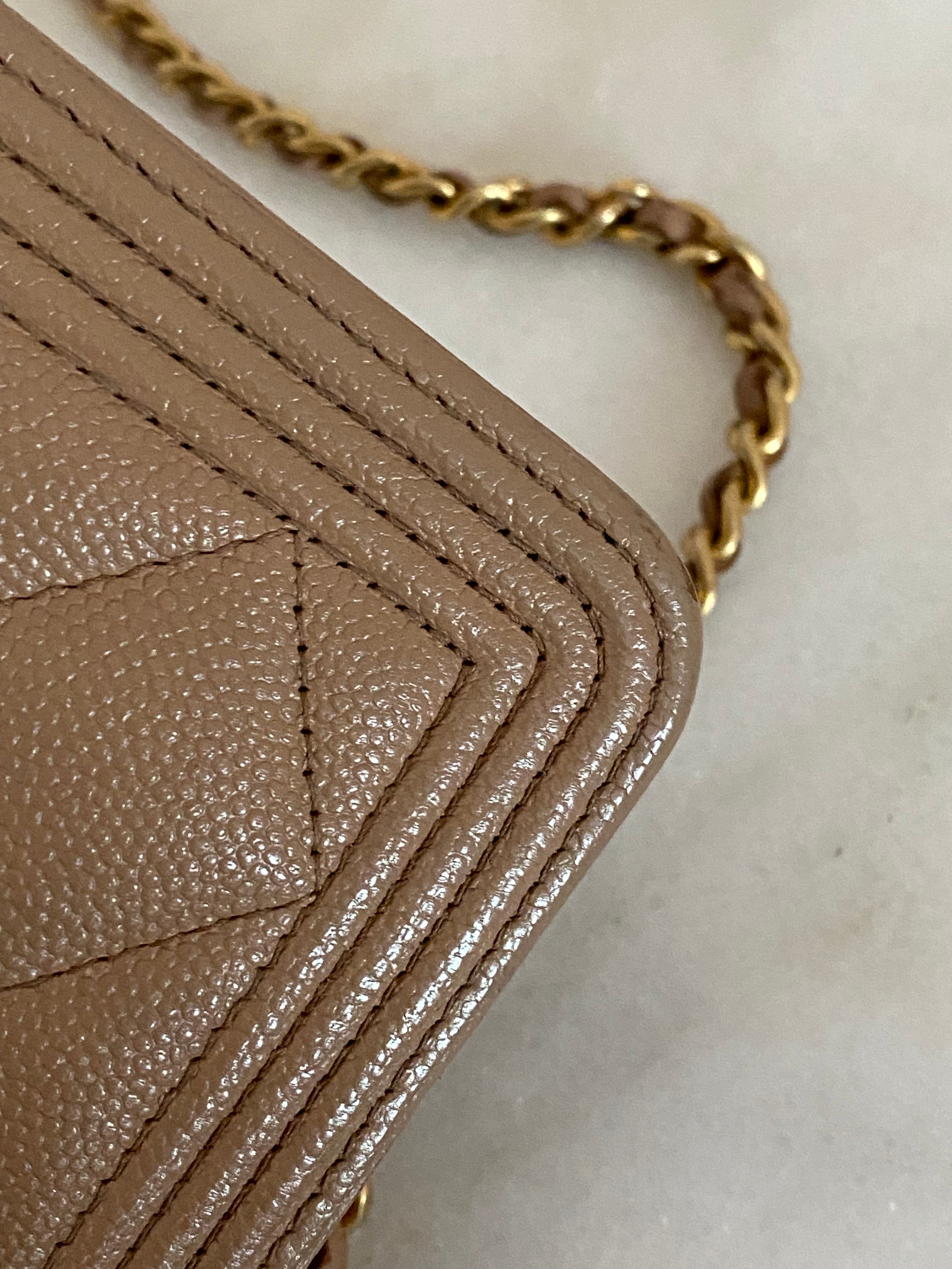 Chanel Beige Boy Wallet on Chain